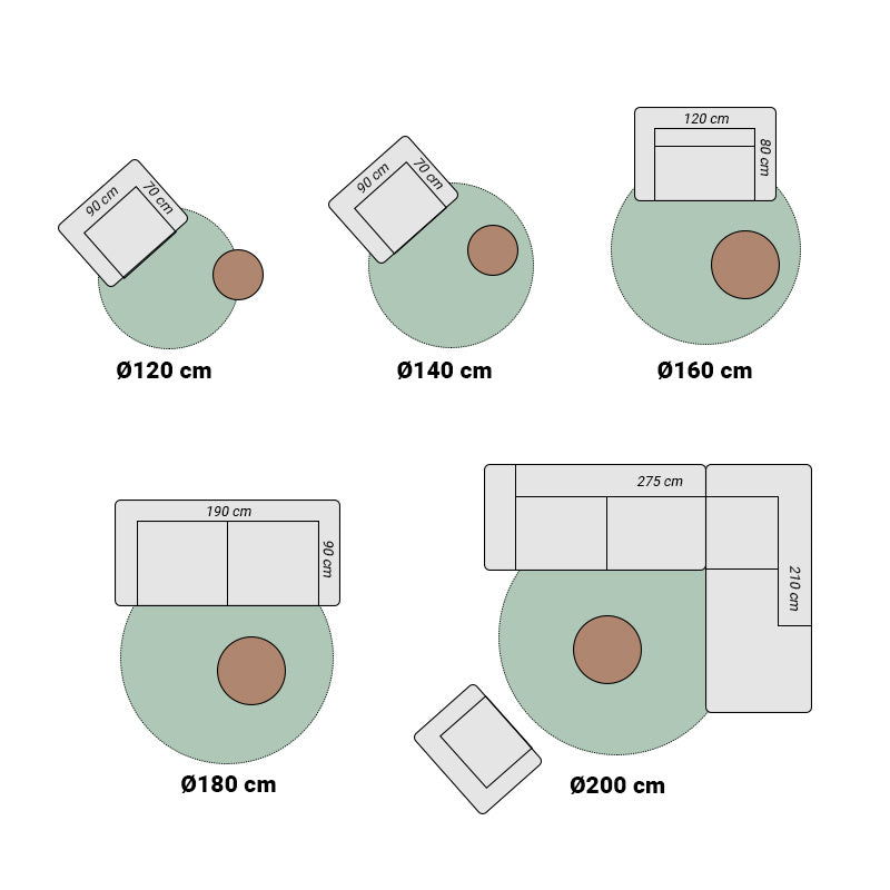 Round High-pile Rug - Edge Taupe
