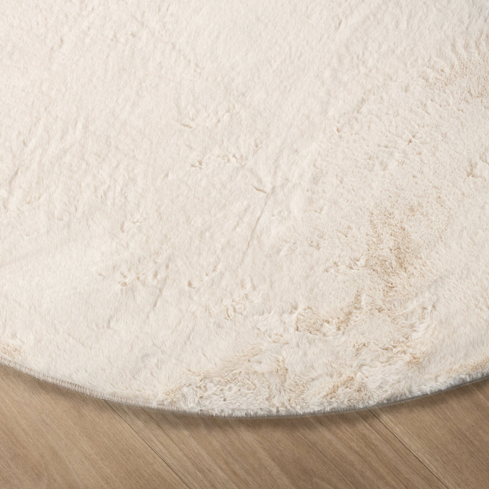 Round Low-Pile Rug - Cozy Cream
