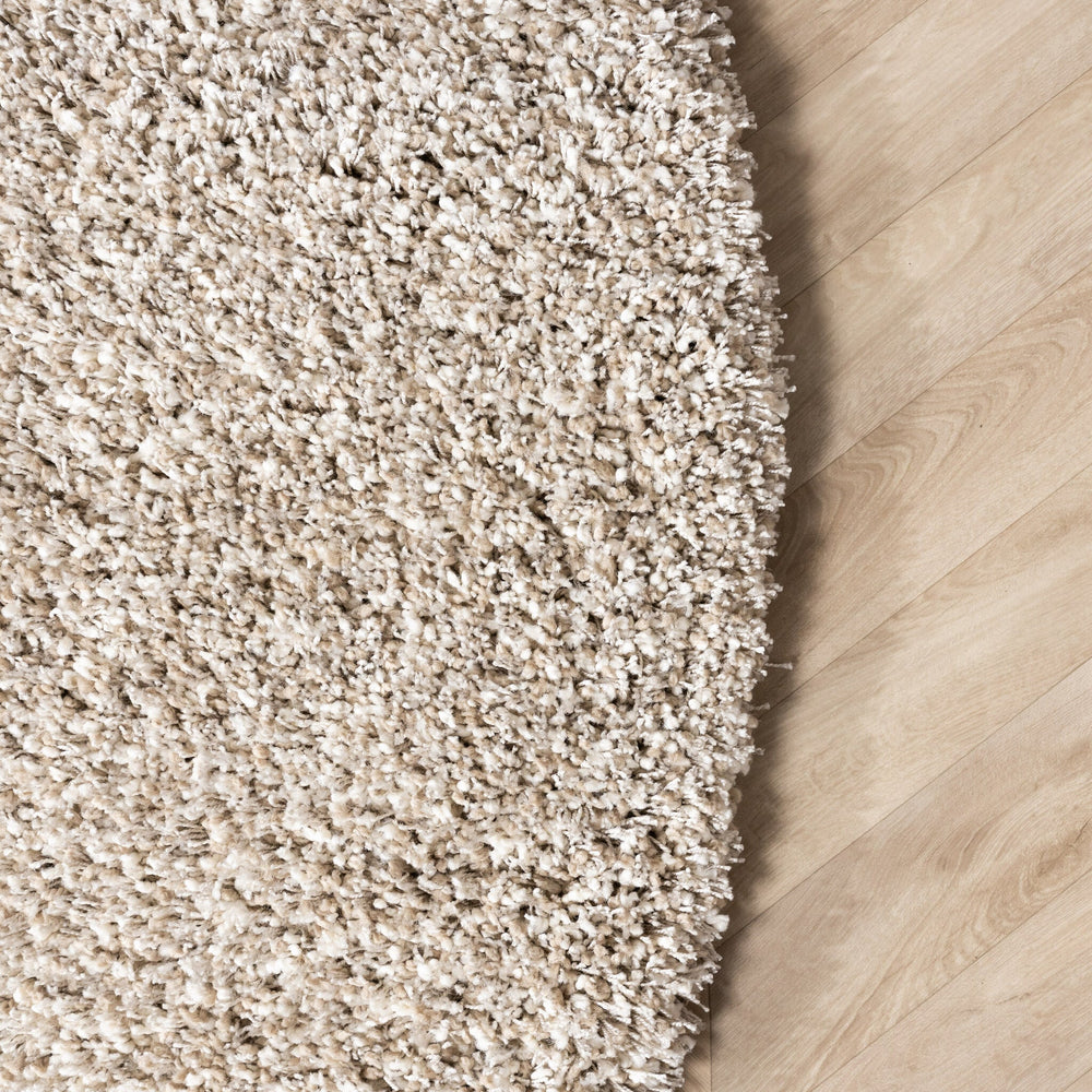 Round shaggy rug - Yves Beige