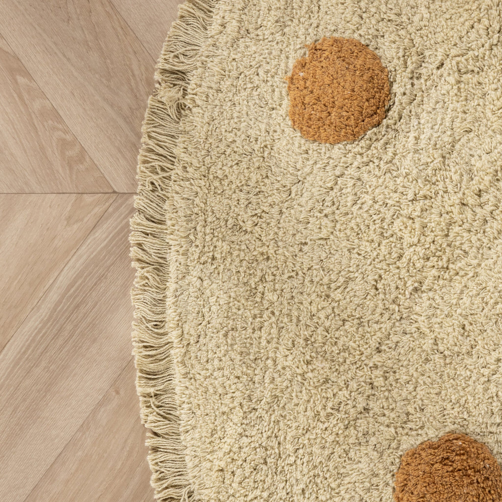 Round Kids' Room Rug – Lou Dots Yellow