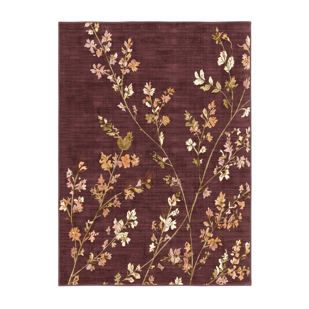 Washable rug - Misty Floral Brown