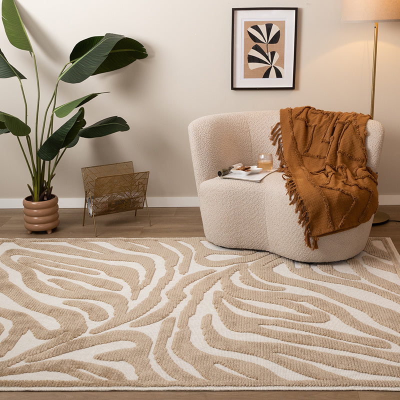 Washable Rug - Dunya Zebra Beige/White