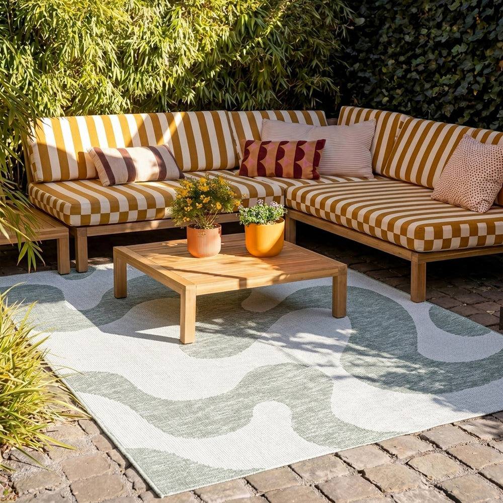 Outdoor Rug - Summer Swirl Green