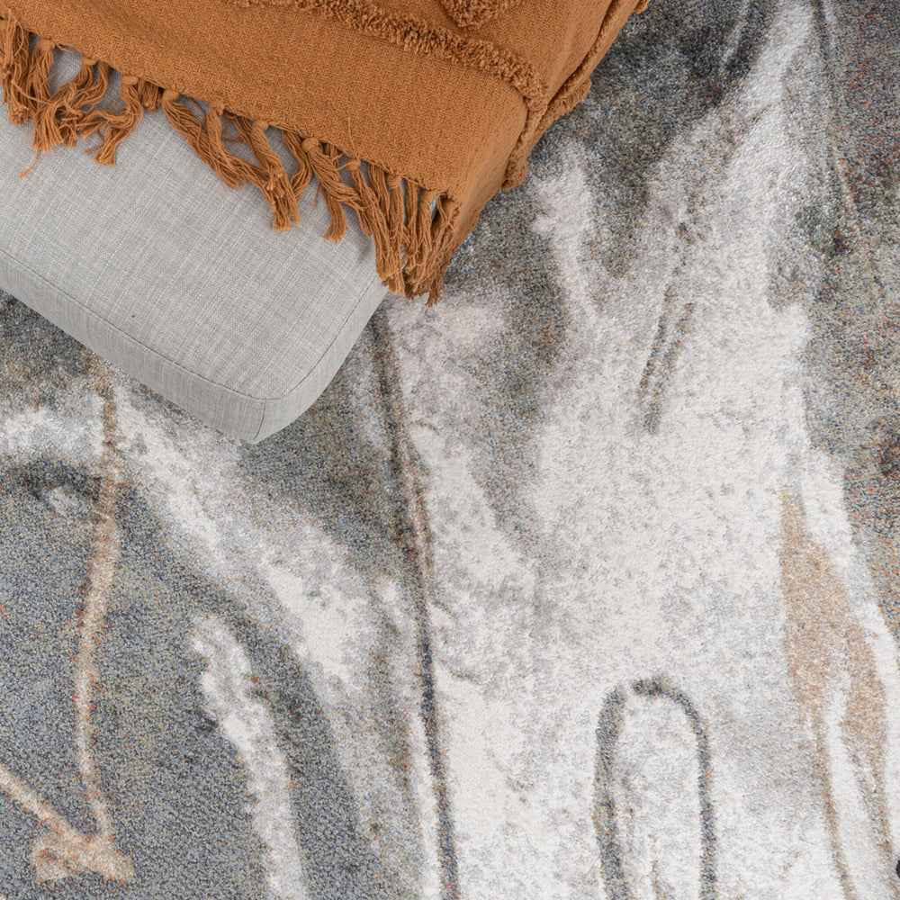 Round washable rug - Misha Lines Cream/Grey