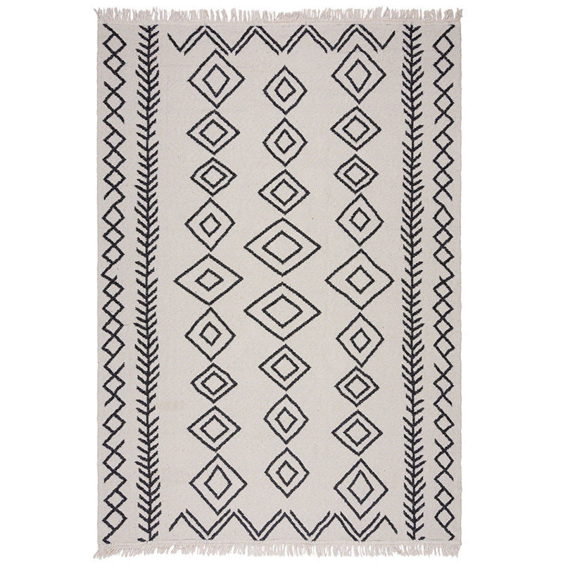 Geometric Floor Rug - Decio Edie Black/White