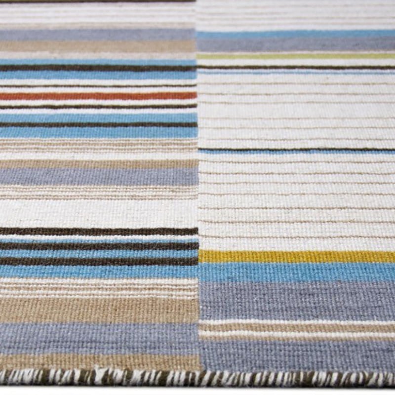 Wool floor rug - Bon Multicolor/Turquoise