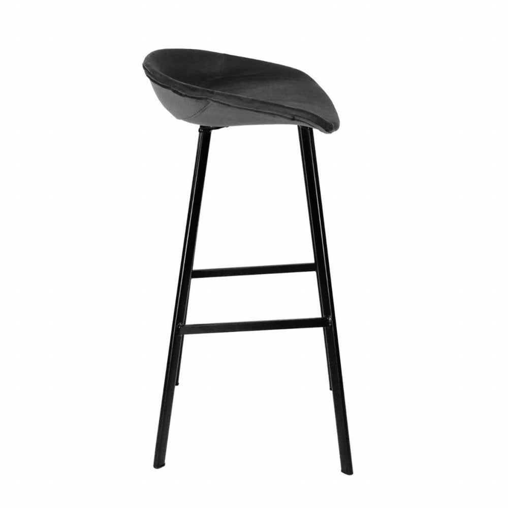 Velvet bar stool - Anthracite
