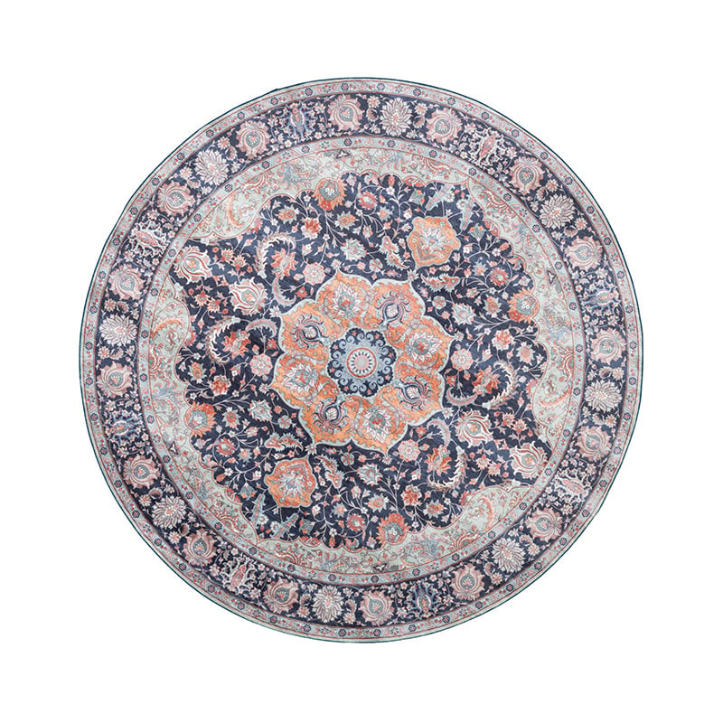 Round Vintage Rug - Imagine Medallion Blue