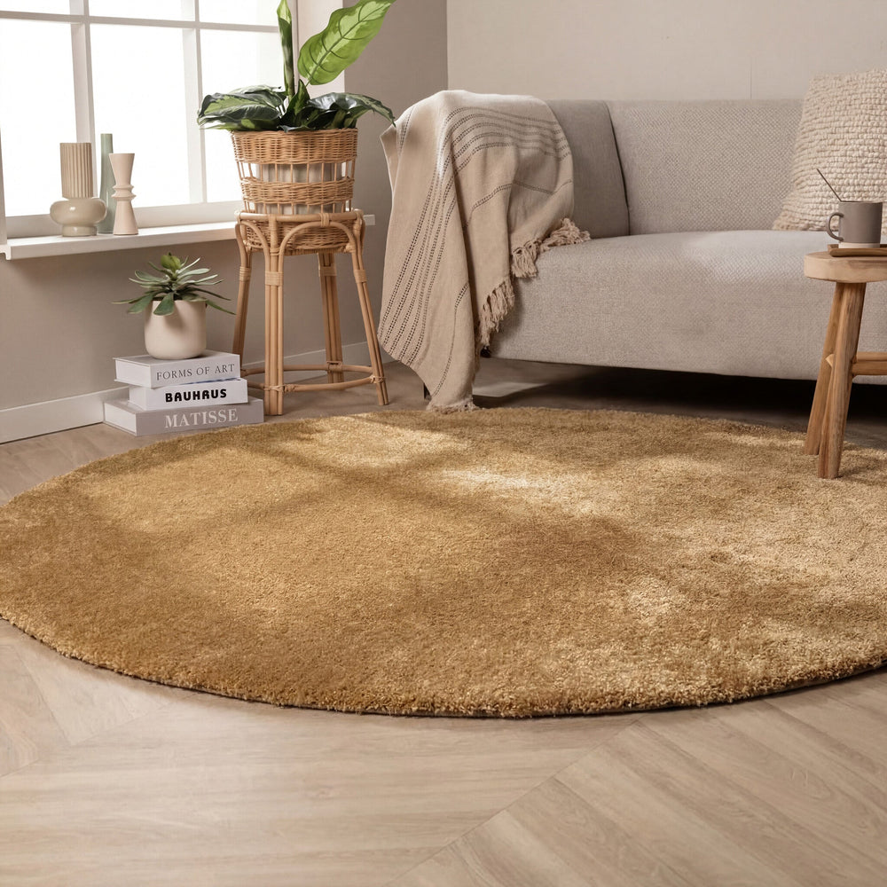 Round washable rug - Clean Gold