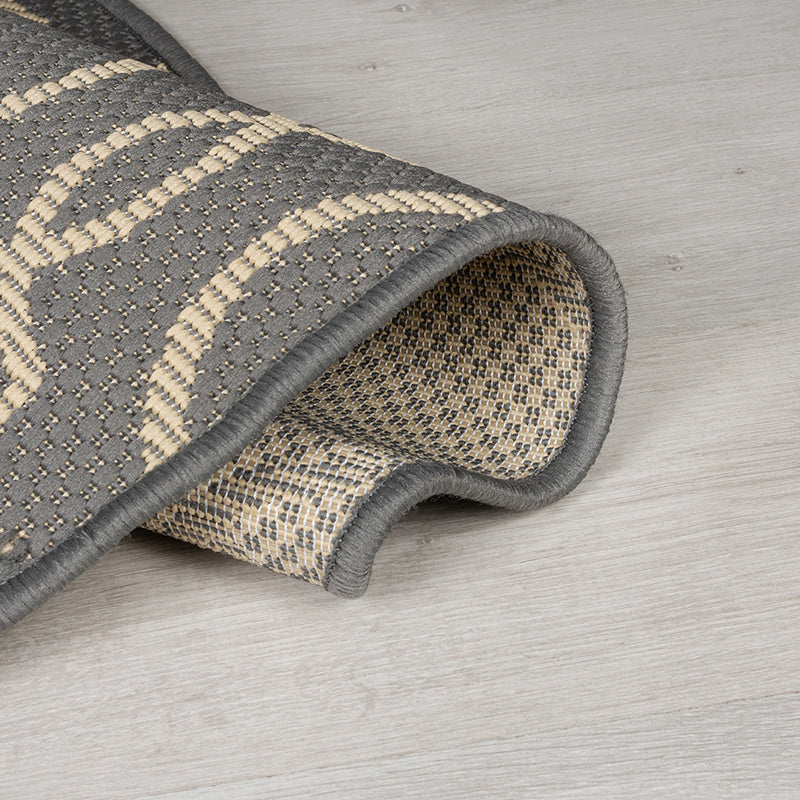 Round Outdoor Rug - Floreno Milan Anthracite/Beige