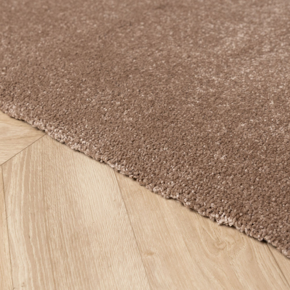 Round washable rug - Clean Brown
