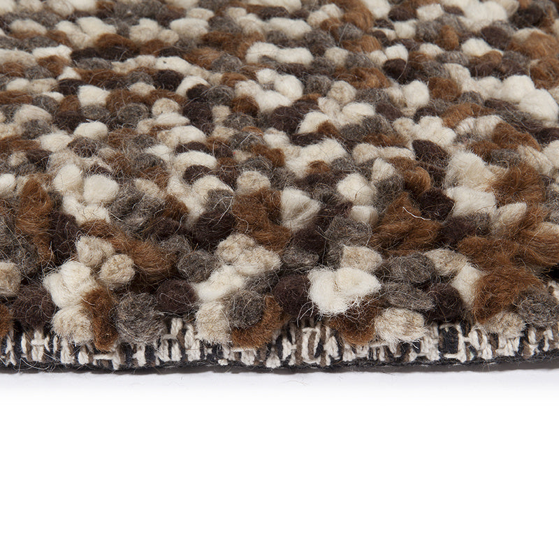 Wool floor rug - Halette Brown/White