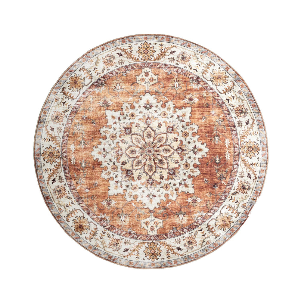 Round Vintage Outdoor Rug - Santo Medallion Terra