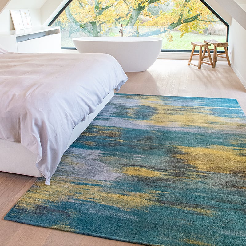 Vintage Floor Rug - Atlantic Monetti Blue/Yellow 9119