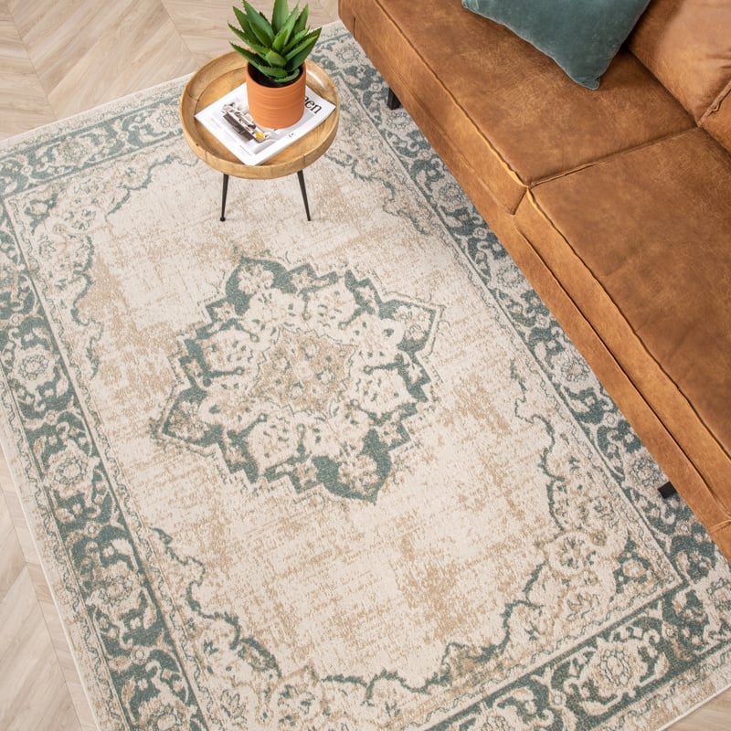 Vintage Rug - Spring Medallion Cream/Green