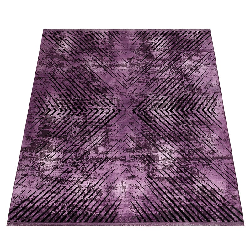 Abstract floor rug - Elitha Geo Purple