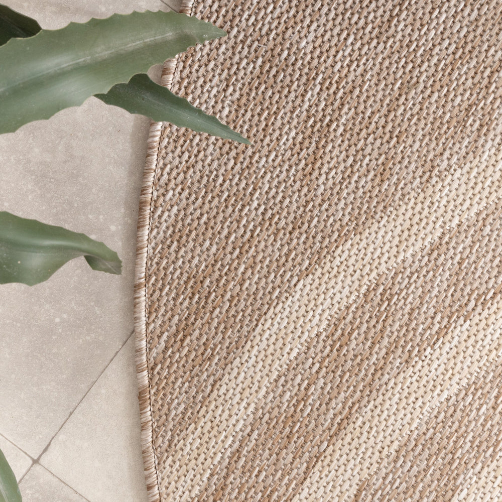 Round Indoor Outdoor Rug - Sierra Arches Beige/Cream
