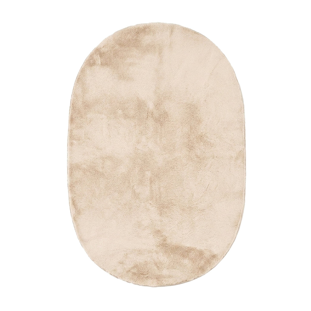 Oval Low-Pile Rug – Cozy Cream