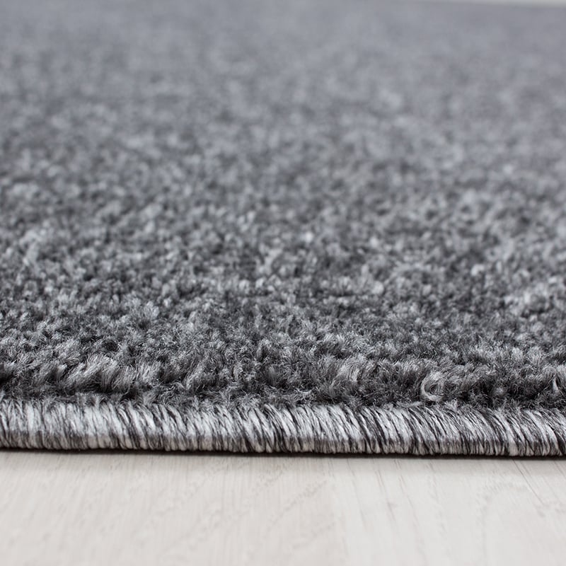 Round Low Pile Floor Rug - Asa Grey