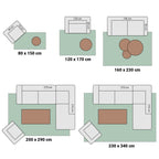 Organic rug - Isara Border Olijfgroen