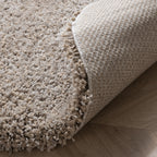 Round high-pile rug - Yves Taupe