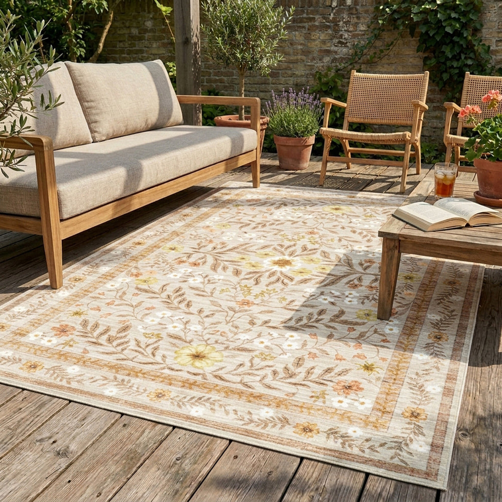 Vintage outdoor rug - Luana Yellow